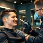 Micropigmentación capilar para hombres jóvenes con entradas