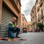 Reparación de puertas automáticas tras tormentas en Valencia